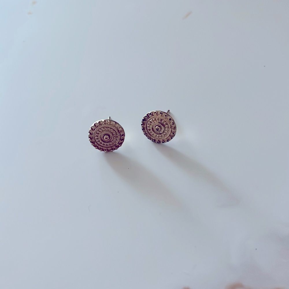 Gold Textured Stud Earrings